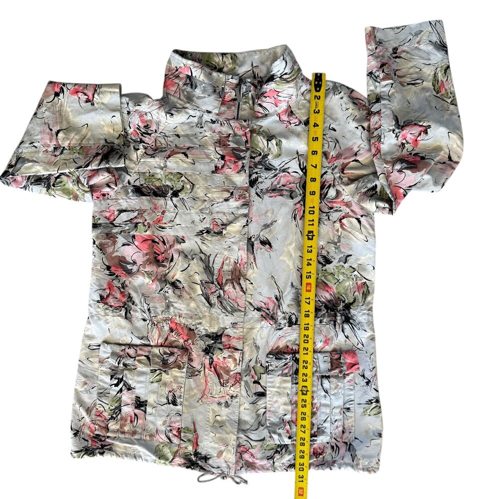St John SoCa Jacket Silk Blend Floral Shacket Womens L Abstract Coastal - Picture 14 of 14